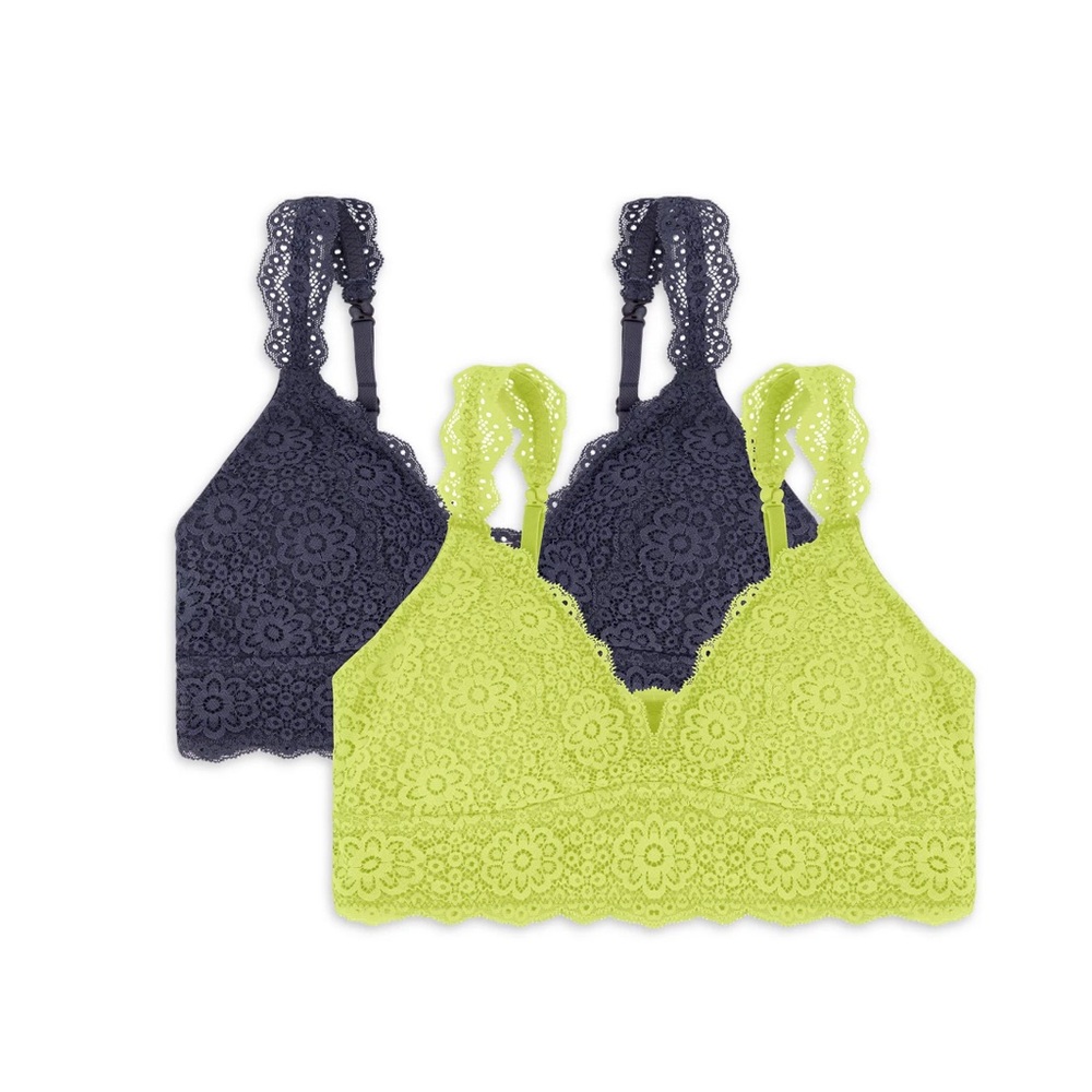 NWT Wonder Nation Lace Convertible Bralette, 2-Pack, Size Small
